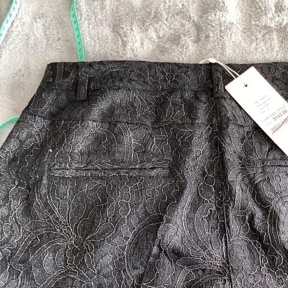 NWT Cream pants European size 42, size 16 black with silver detail - Picture 5 of 10